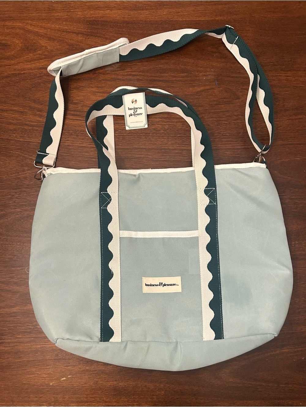 Seafoam Green Canvas Cooler Tote with Dark Teal Trim by blushhouse pleasures